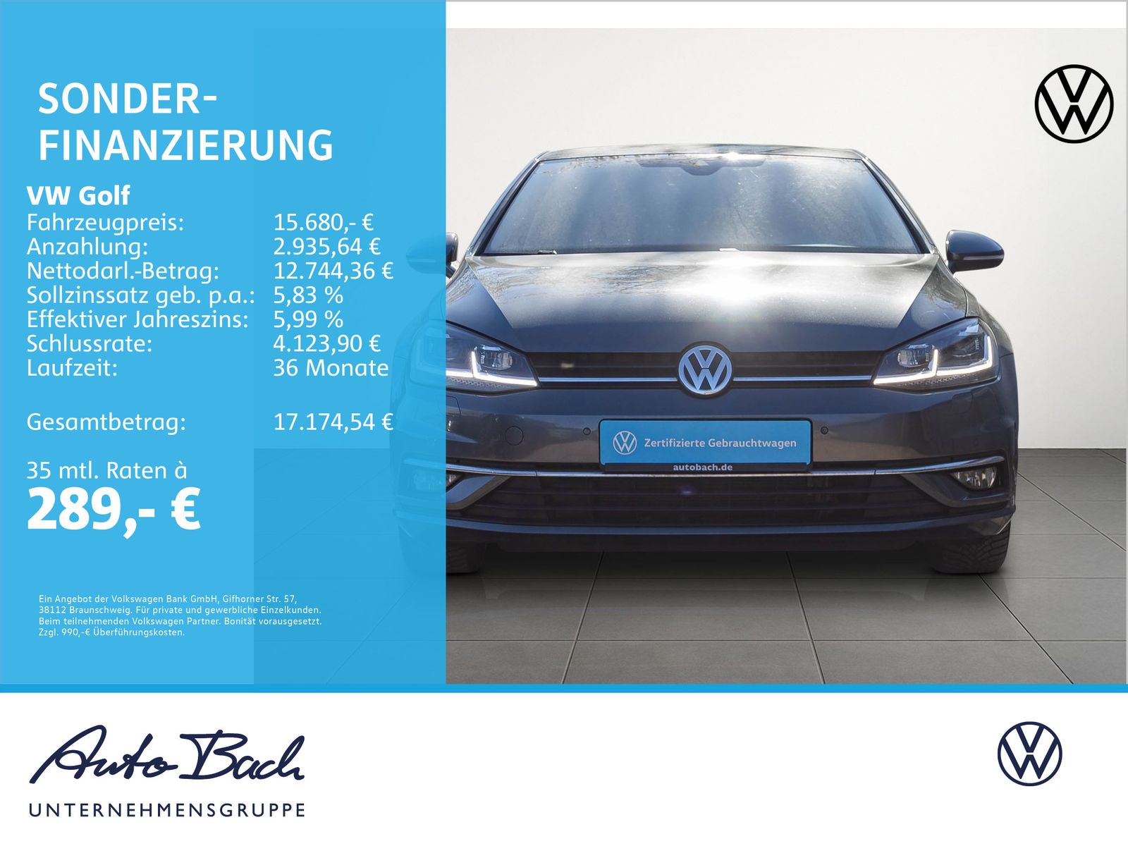 Volkswagen Golf VII 2.0TDI DSG "Highline" Navi Standhzg LED imagem 2