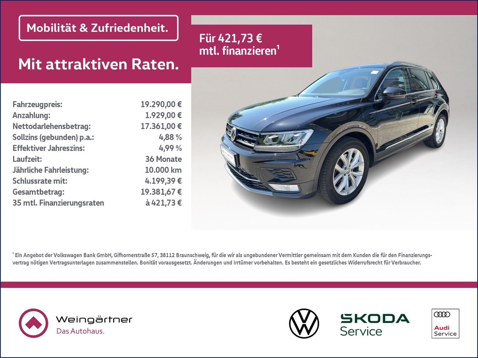 Tiguan 2.0 TSI Highline 4Motion, Leder, Sthzg, L