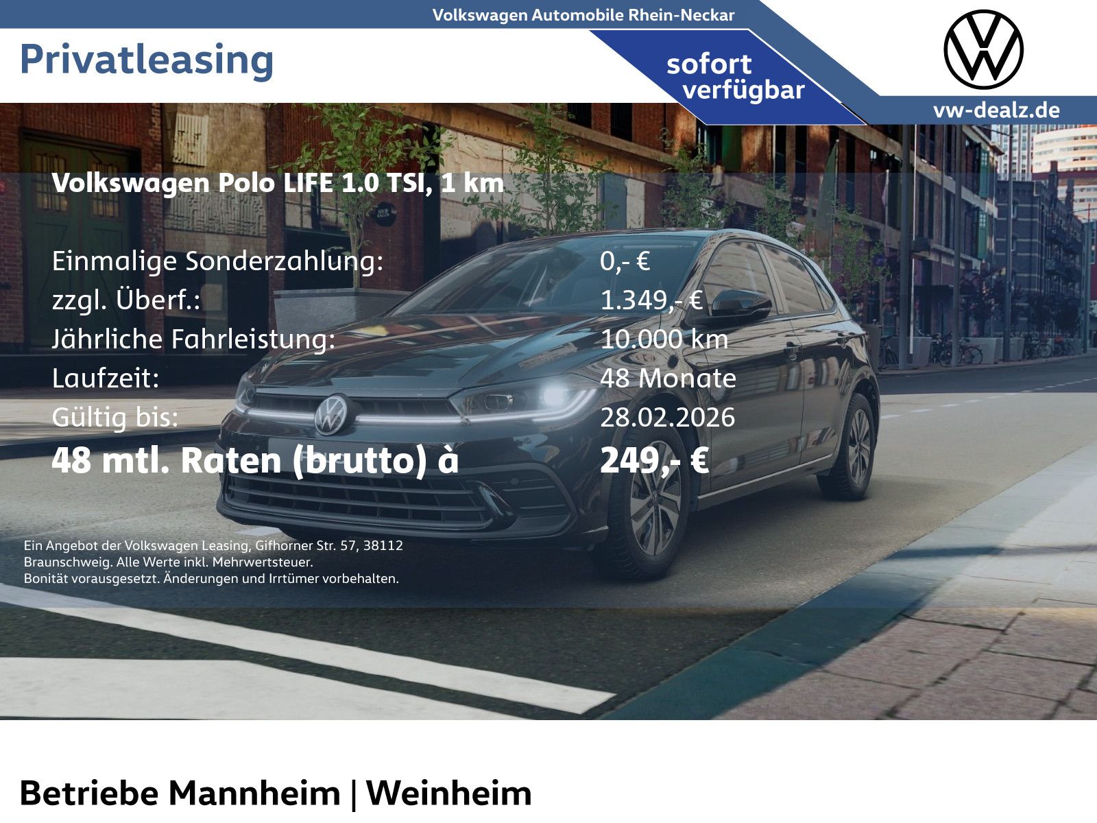 Volkswagen Polo Life 1.0 TSI DSG Klima NAVI LED Allwetter