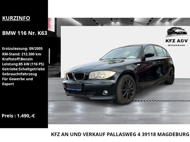 BMW 116 Baureihe 1 Lim. 116i /K63/EXP