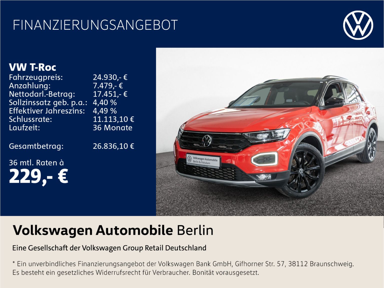 Volkswagen T-Roc 2.0 TSI 4M Sport Kamera LED Navi Sitzhzg.
