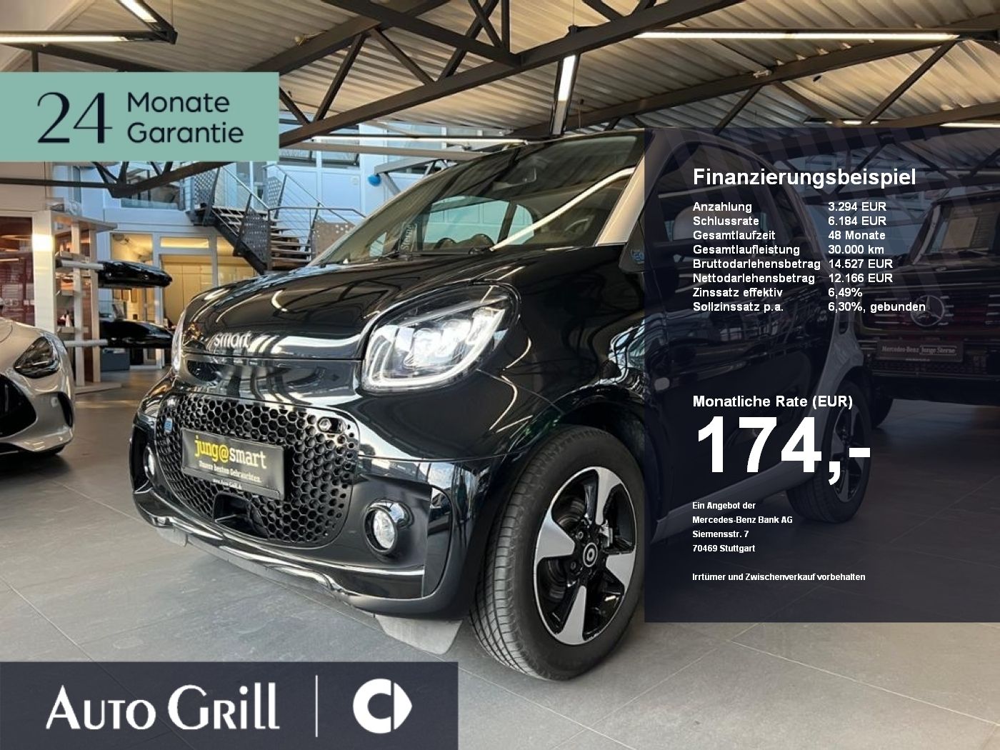 Smart fortwo EQ coolsilver Exclusive 22kw Pano