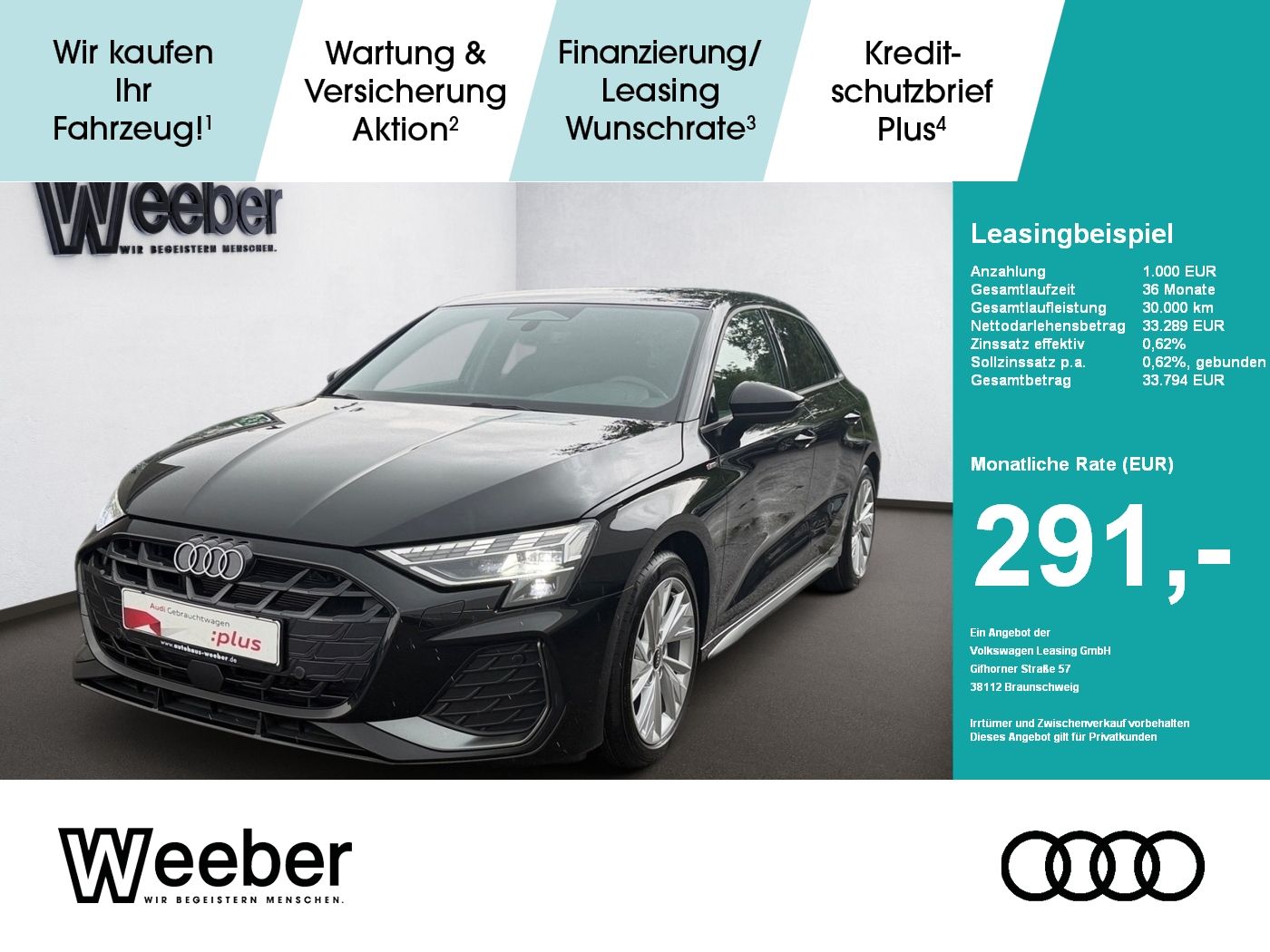 Audi A3 Sportback S line *VORB. AHK*LED*APP CONNECT*K