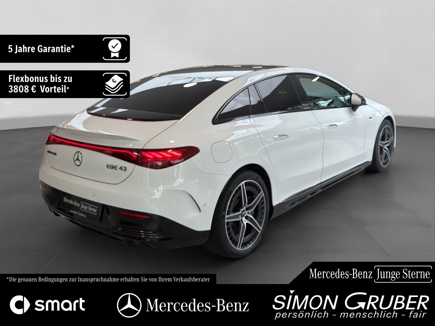 Fahrzeugabbildung Mercedes-Benz EQE 43 4M AMG Hyper Pano HUD Massage Md2025
