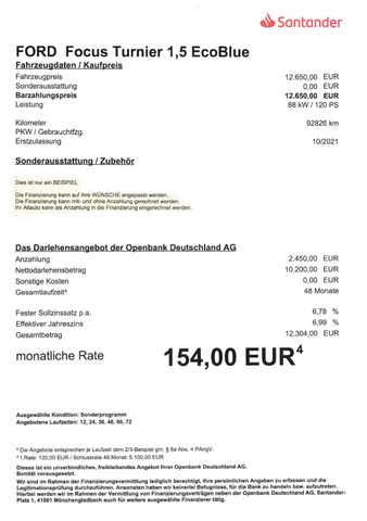 Fahrzeugabbildung Ford Focus Turnier 1,5 EcoB >KAM/NAV/LED/PDC/Sitzheiz