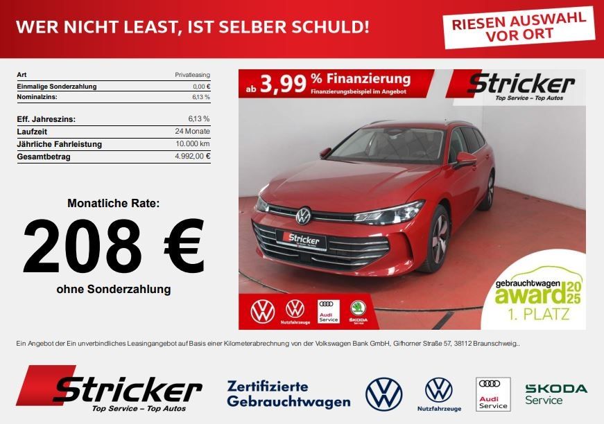 Passat Variant Business 1.5eTSI DSG 208,-ohne An