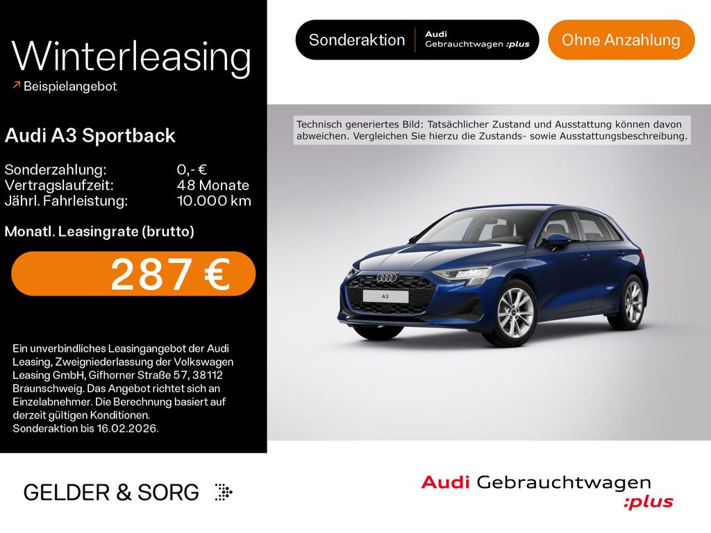 A3 Sportback 40 TFSIe CarPlay*Navigation*Virtual