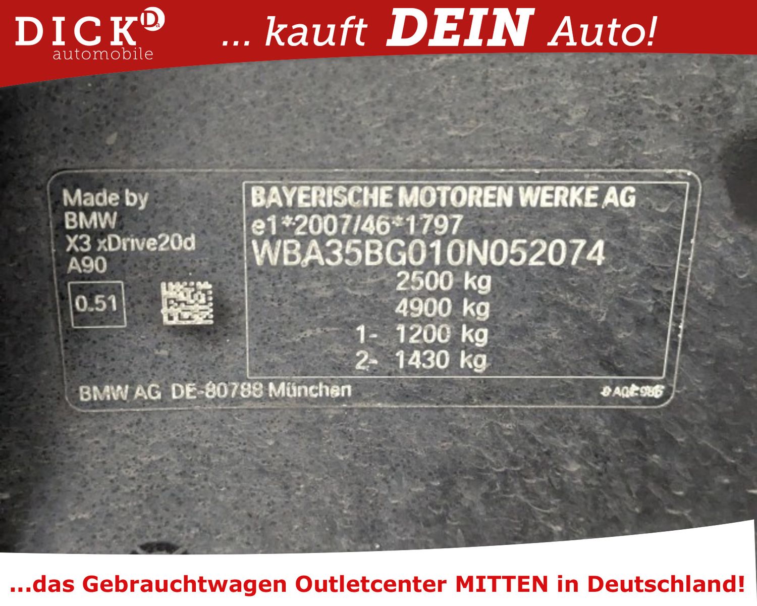 Fahrzeugabbildung BMW X3 xDr 20d Aut NAVI+/VIRTU/DAB/STANDHZ/RFK/AHK/8