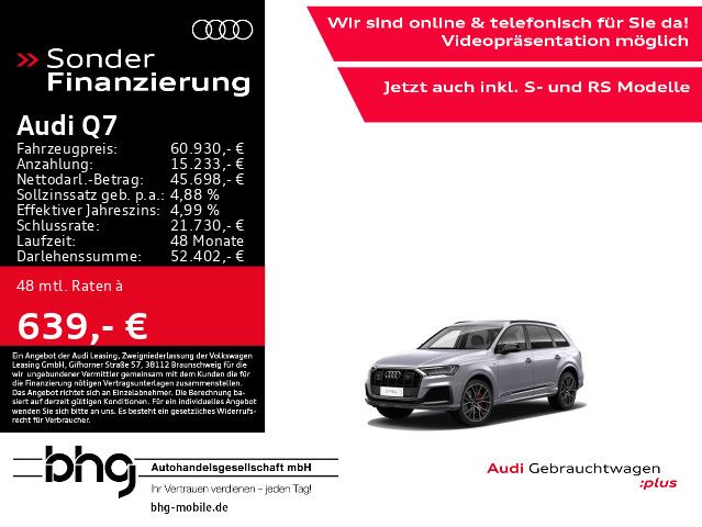 Audi Q7 60 TFSIe quattro S-Line AHK HUD Pano B&O Matr