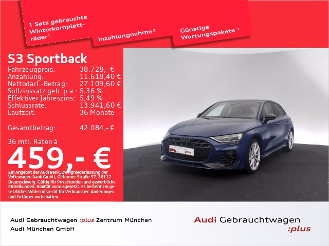 Audi S3 Sportback TFSI S tronic TitanAbgas/Matrix/Nav