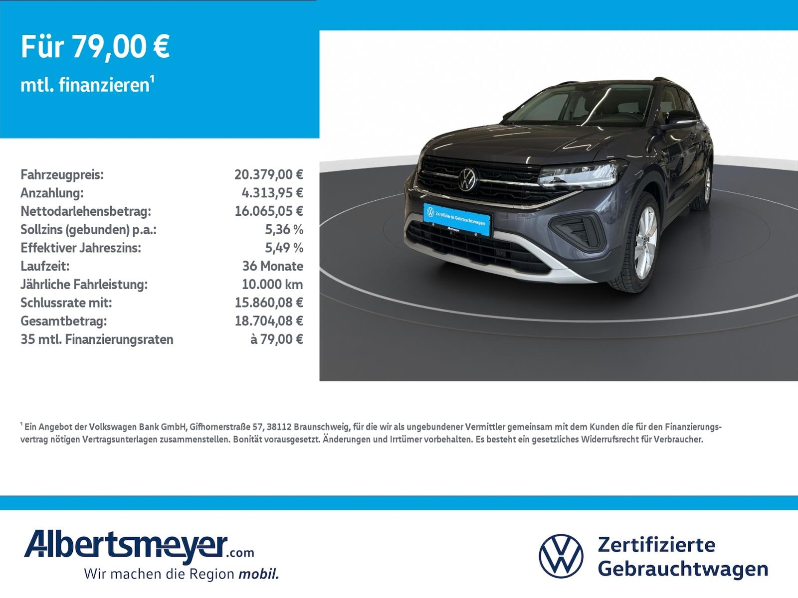 Volkswagen T-Cross 1.0 TSI GOAL +LED+NAVI+KLIMA+TRAVEL+ACC+