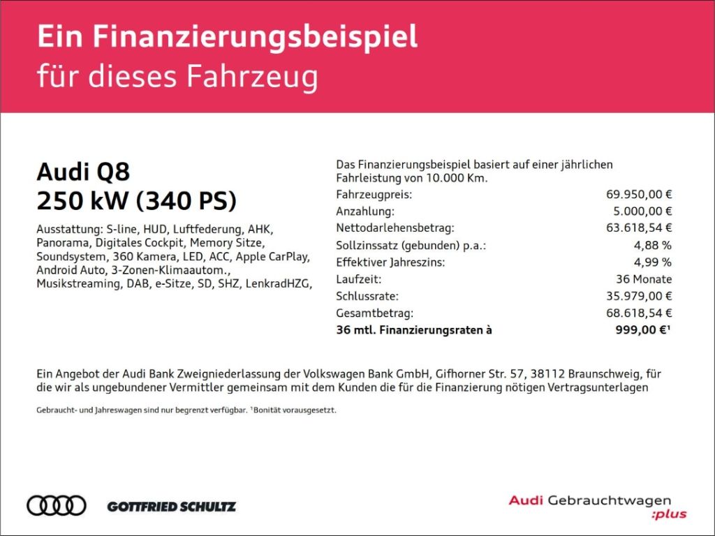 Audi Q8 TFSI E quattro ACC PANO MATRIX AHK KAMERA Neu foto 2