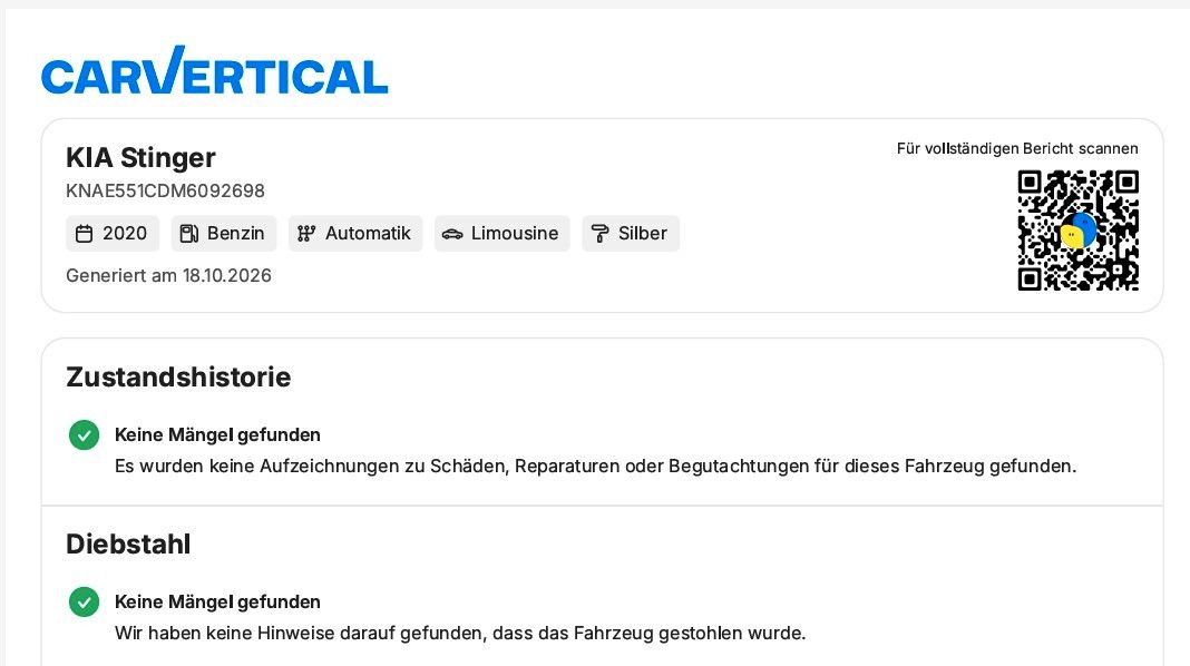 Fahrzeugabbildung Kia Stinger GT 4WD Performance | Pano | ACC | LED