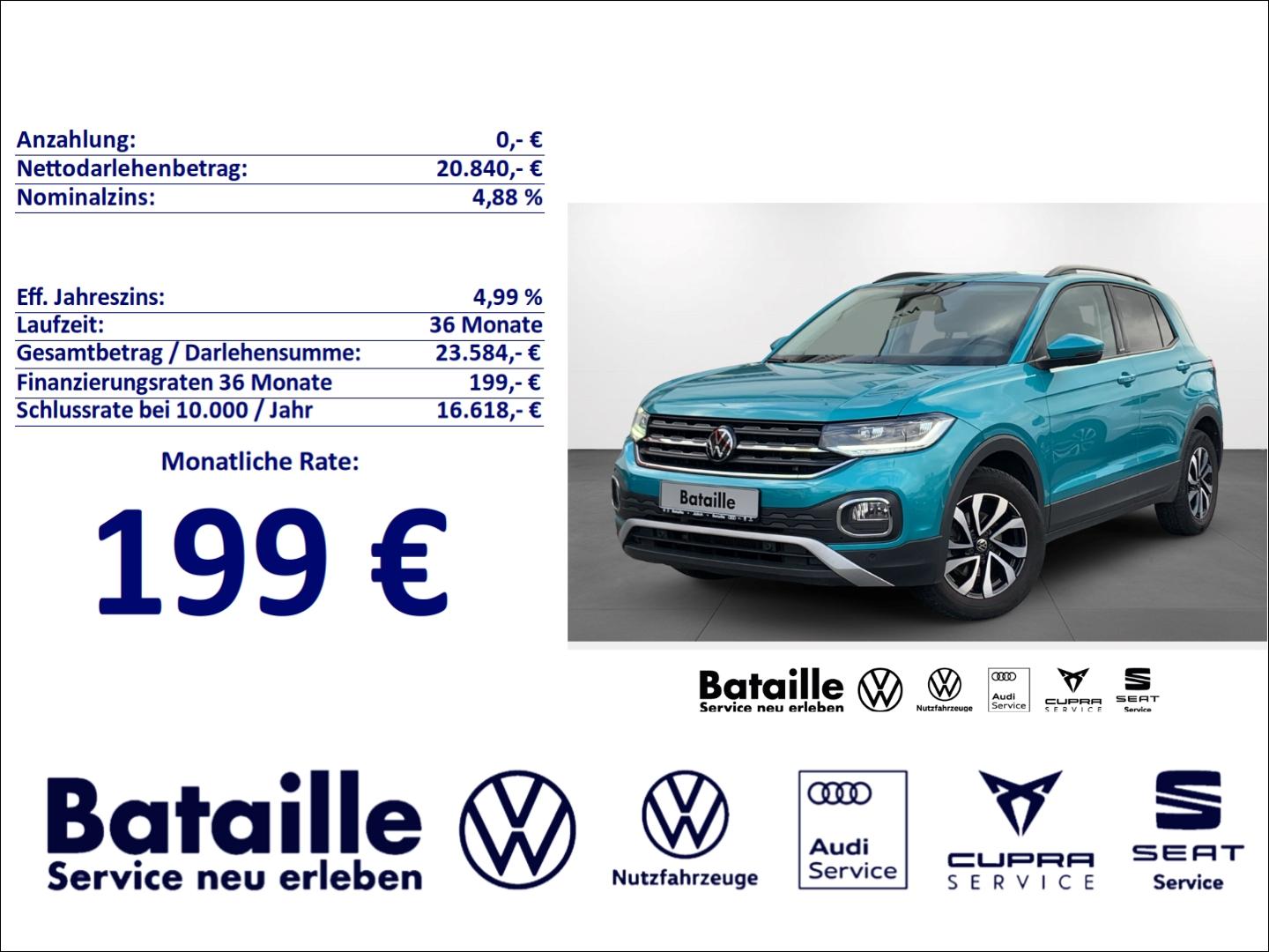 Volkswagen T-Cross 1.0 TSI Active DSG Navi ACC GJR SHZ