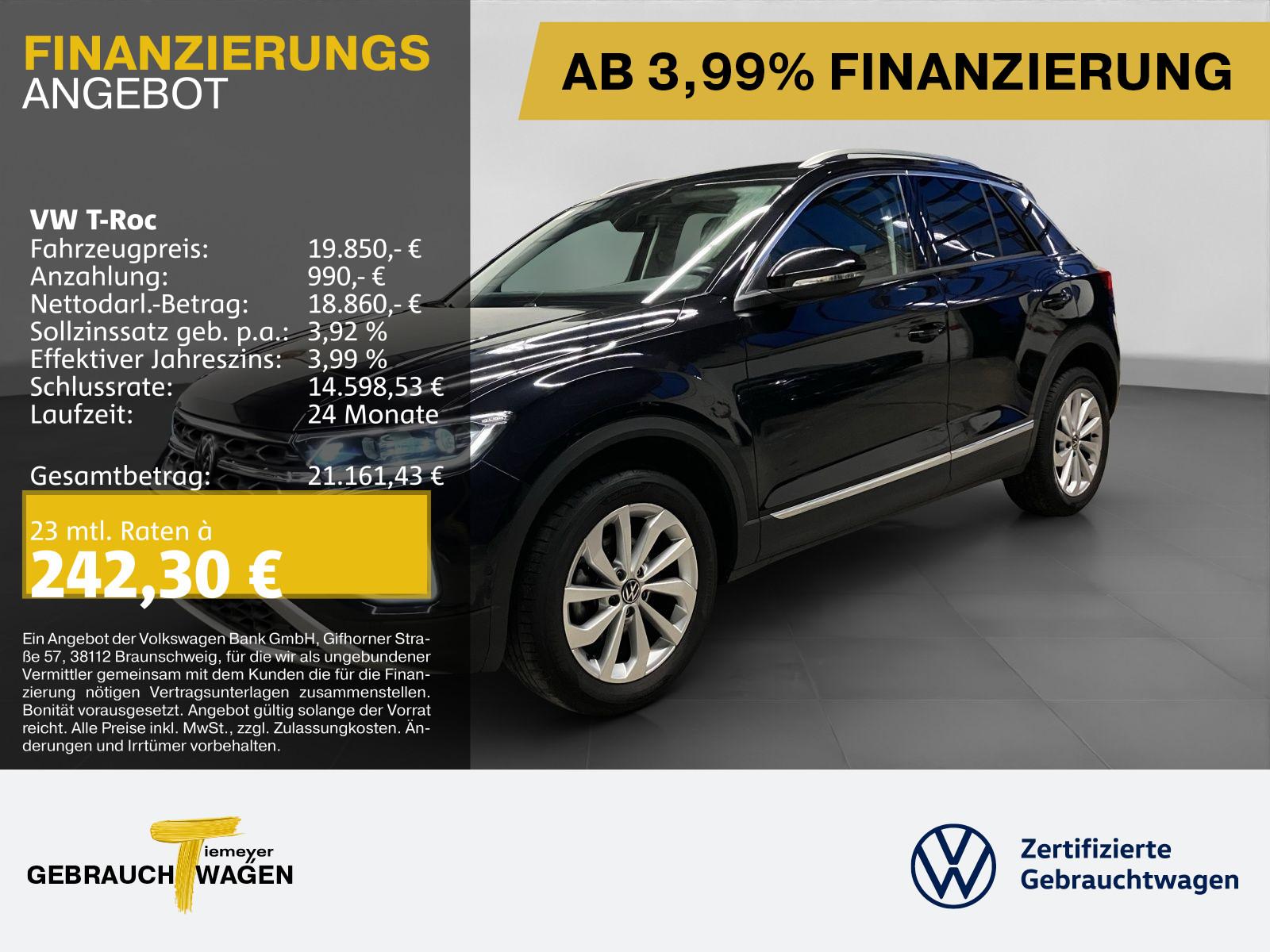 Volkswagen T-Roc 1.0 TSI STYLE PARKLENK NAVI LED+ SITZHZG A