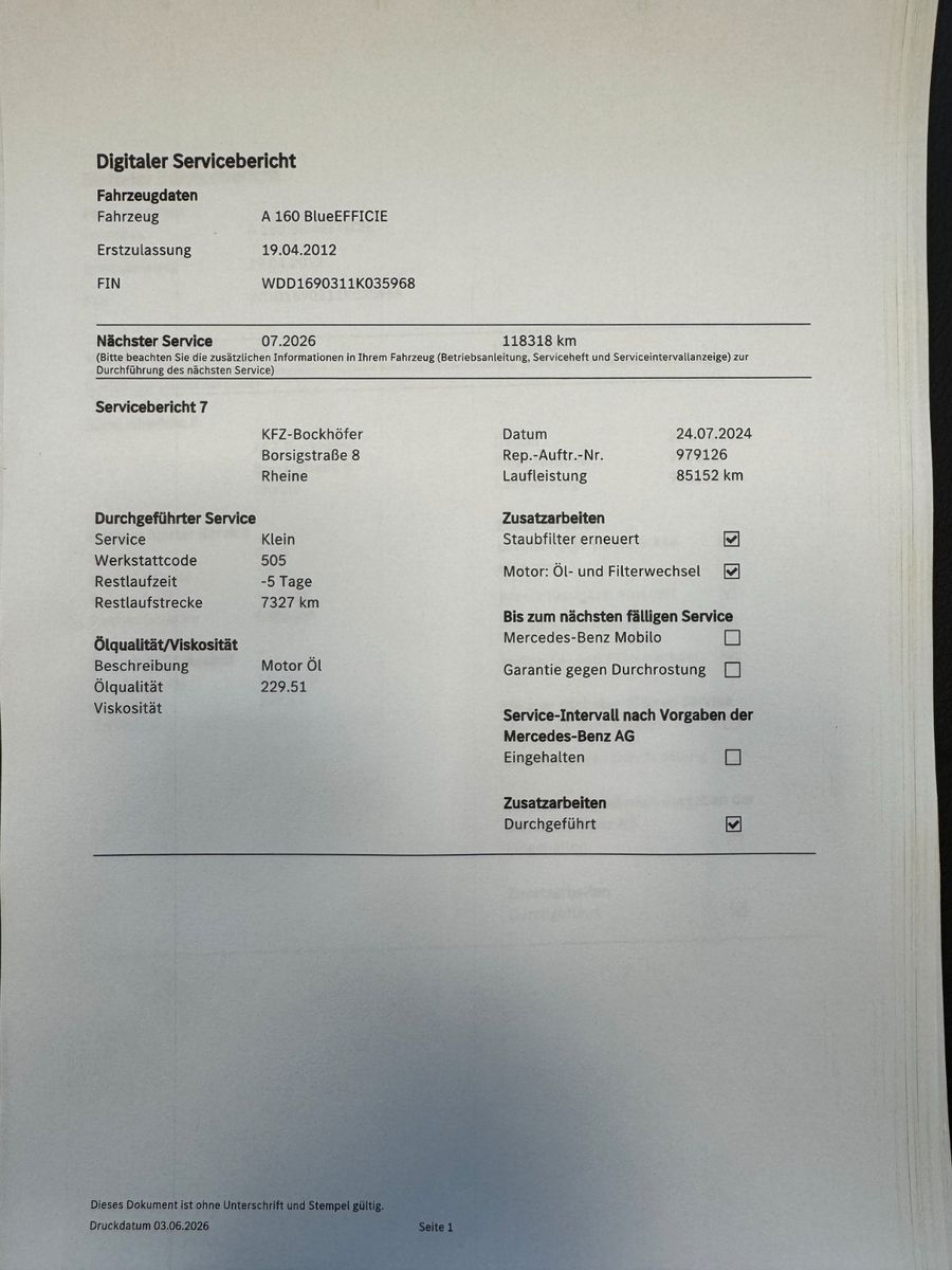 Fahrzeugabbildung Mercedes-Benz A 160 Avantgarde "Klima Parksensoren Sitzheizg."