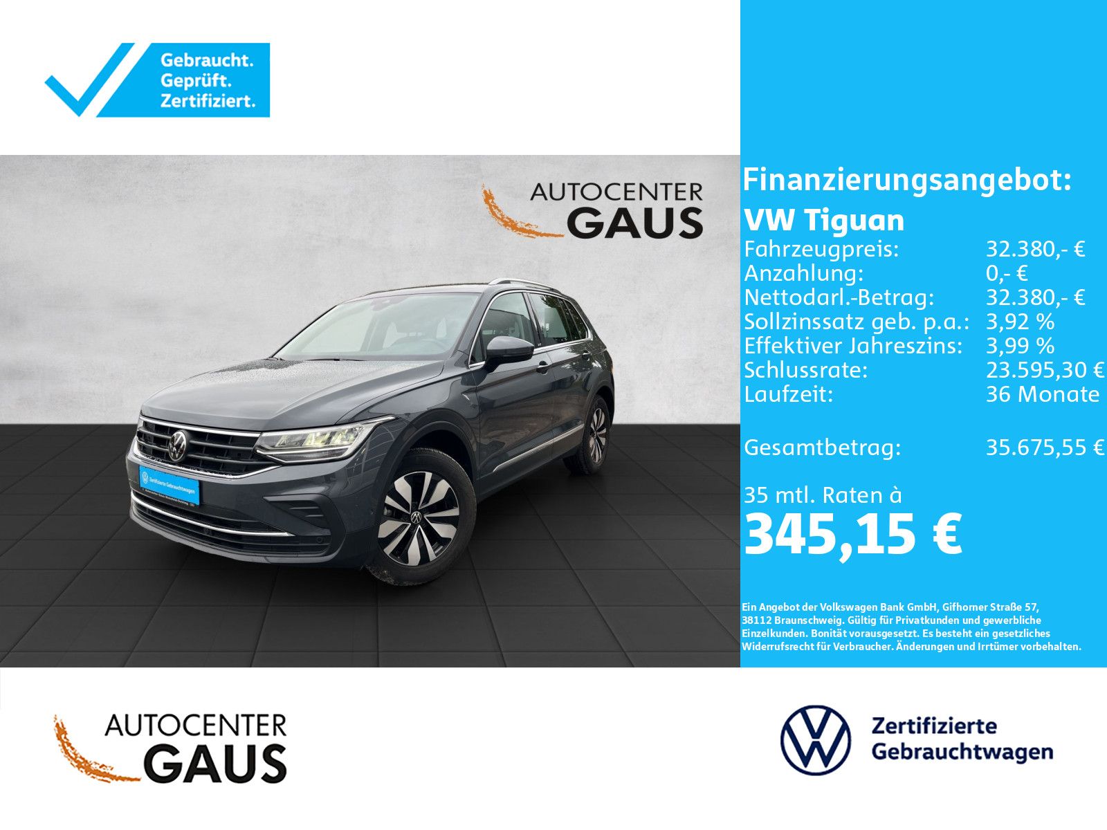 Tiguan Move 2.0 TDI DSG Navi*ACC*Kamera
