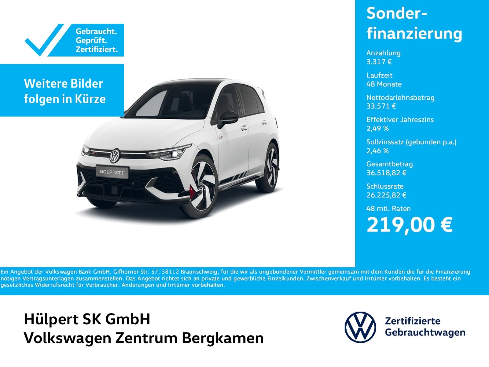 Volkswagen Golf VIII 2.0 GTI CLUBSPORT BLACK STYLE 360°CAM foto 1