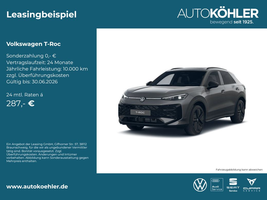 Volkswagen T-Roc 1.5 eTSI R-Line - DCC - ab 287.- mtl.