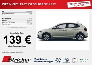 Volkswagen Leasingangebot: Volkswagen Polo  Life 1.0 80 PS LED 139,- mtl ohne Anzahlun