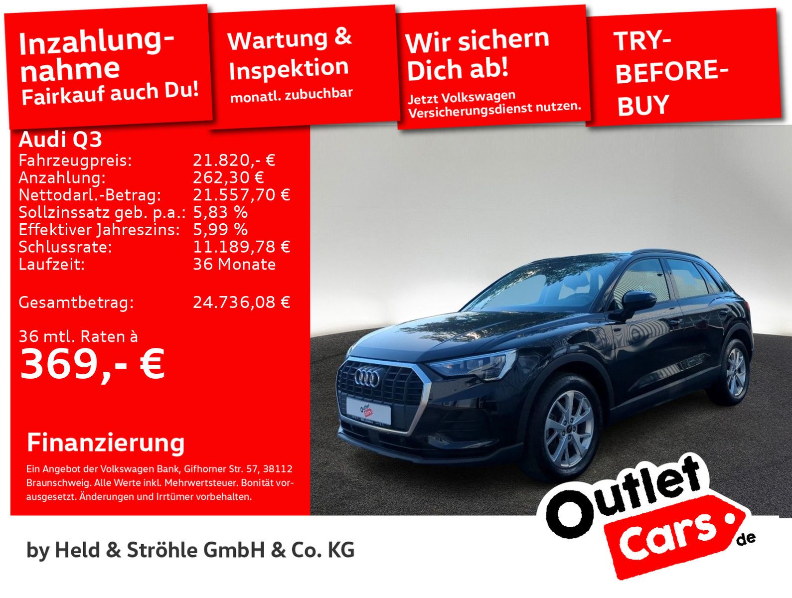 Audi Q3 45 TFSI e LED NAV PDC SHZ EL-HECKKL. VIRTUAL