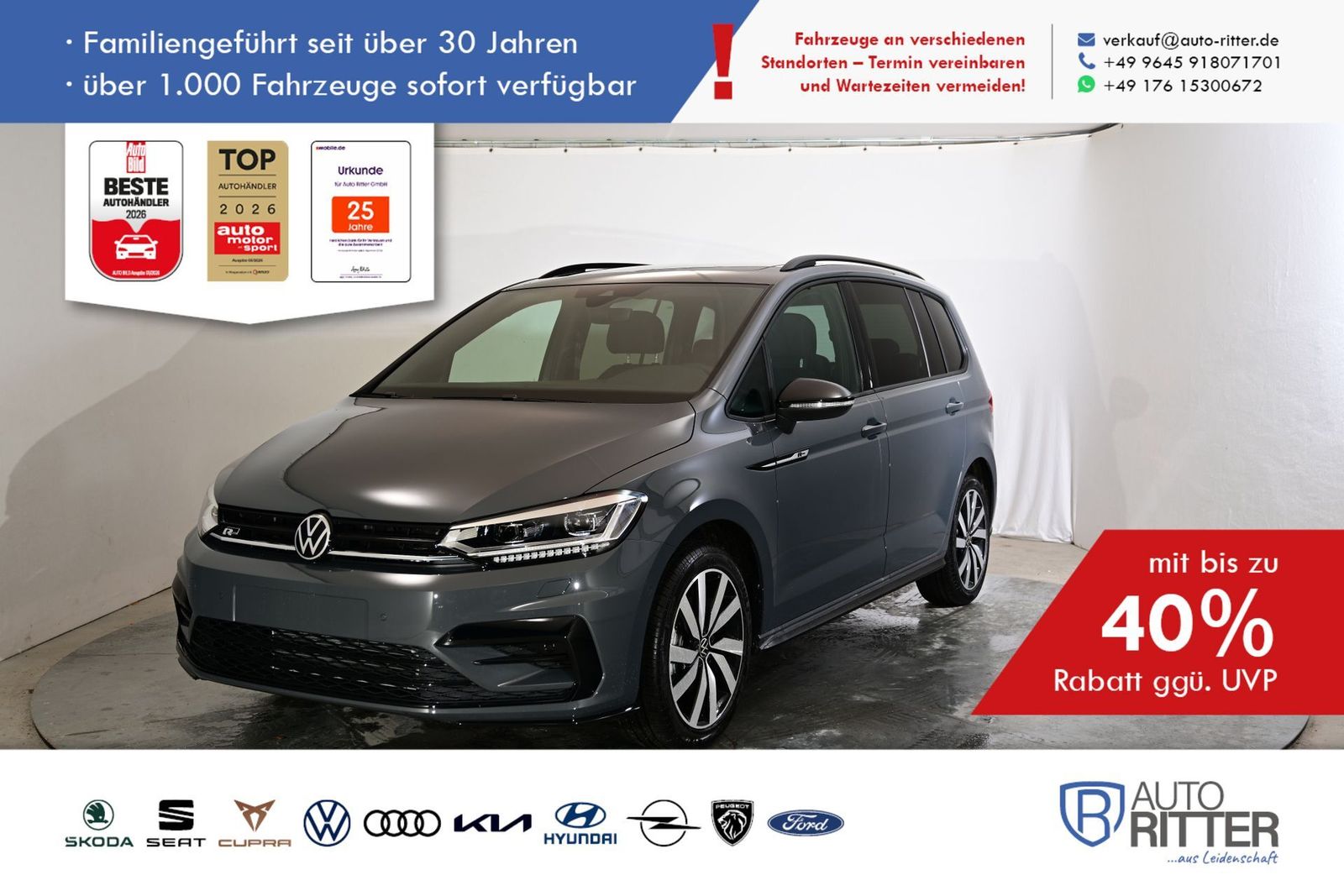 Volkswagen Touran Highline R-Line ACC|AHK|RFK|PANO|7-Sit...