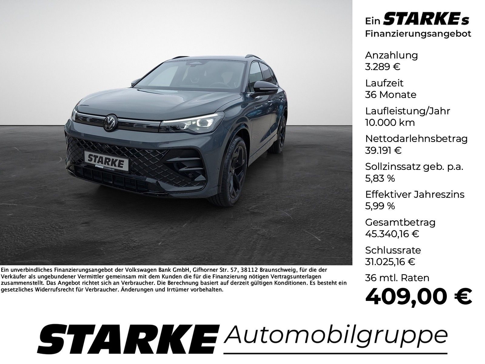 Volkswagen Tiguan 2.0 TDI DSG R-Line  AHK Navi LED Kamera P