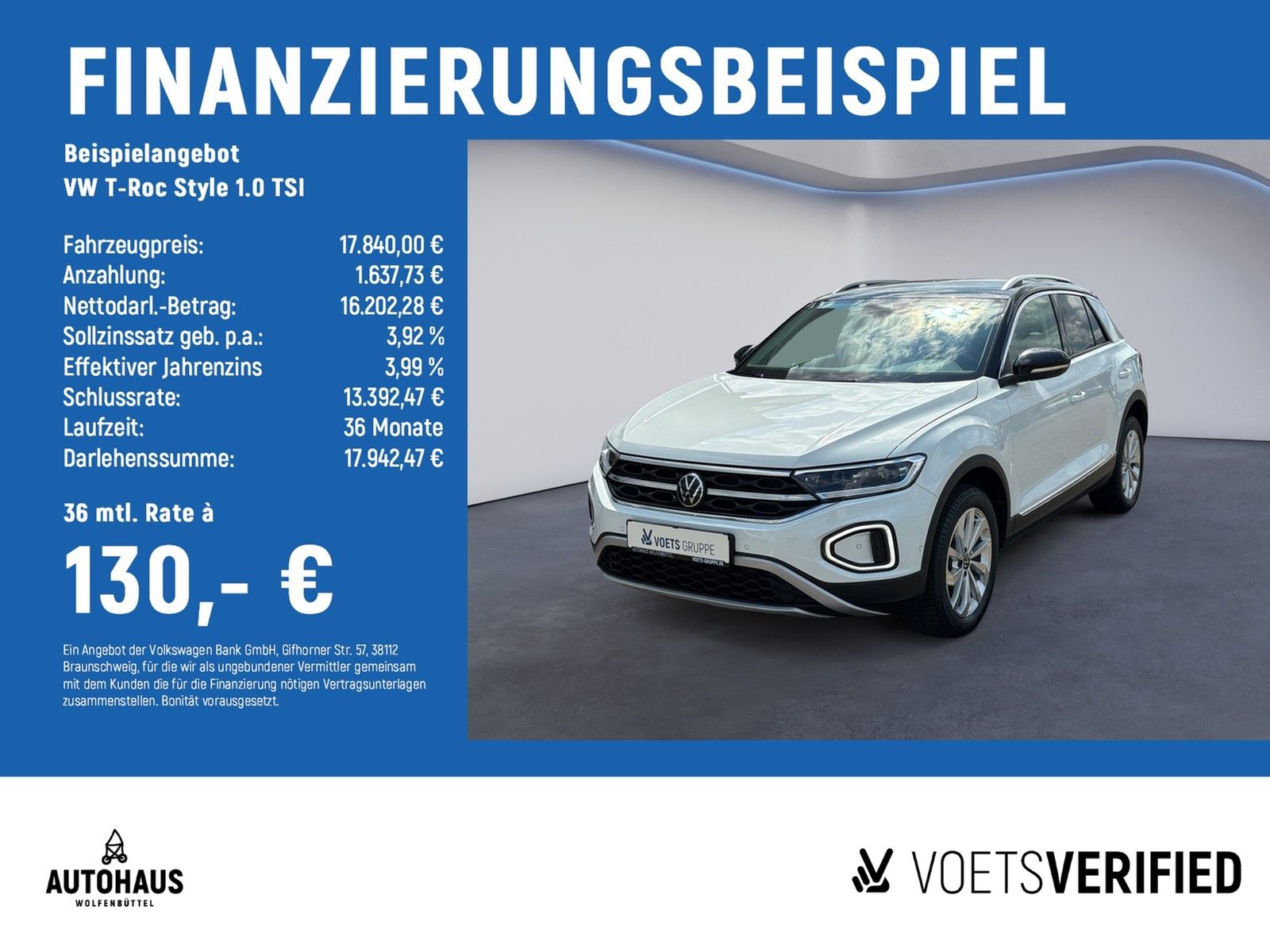 Volkswagen T-Roc Style 1.0 TSI LED+SHZ+App-Connect