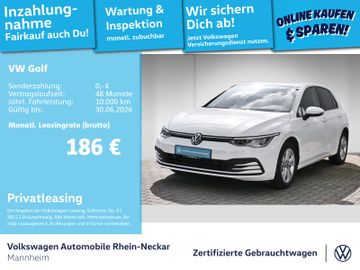 Volkswagen Leasingangebot: Volkswagen Golf VIII 1.5 TSI Life GAR2027 Navi Kamera LED U