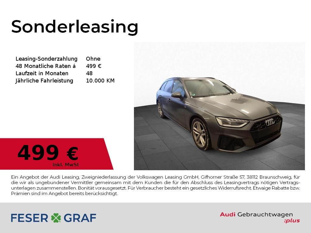 Abbildung Leasingangebot Audi A4 Avant 45TFSI qu. 2x S line LED/ACC/AHK/Navi+