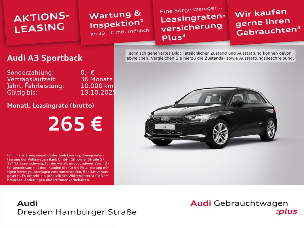 Audi A3 Sportback 30 TFSI Advanced Navi AHZV