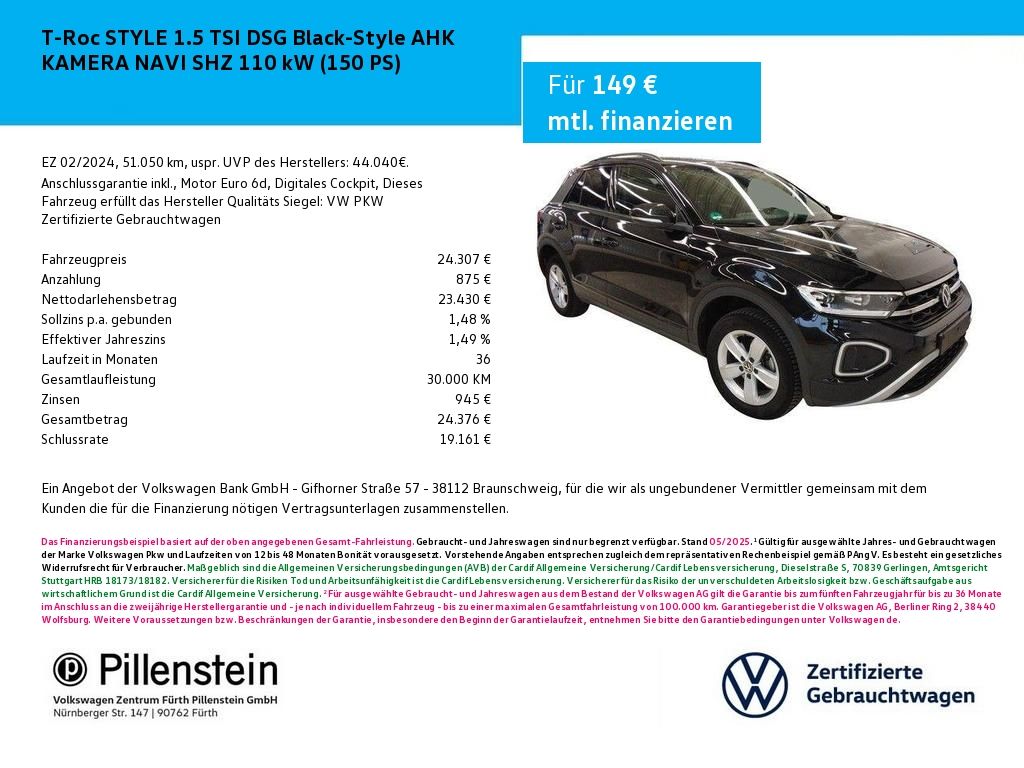 T-Roc STYLE 1.5 TSI DSG Black-Style AHK KAMERA N