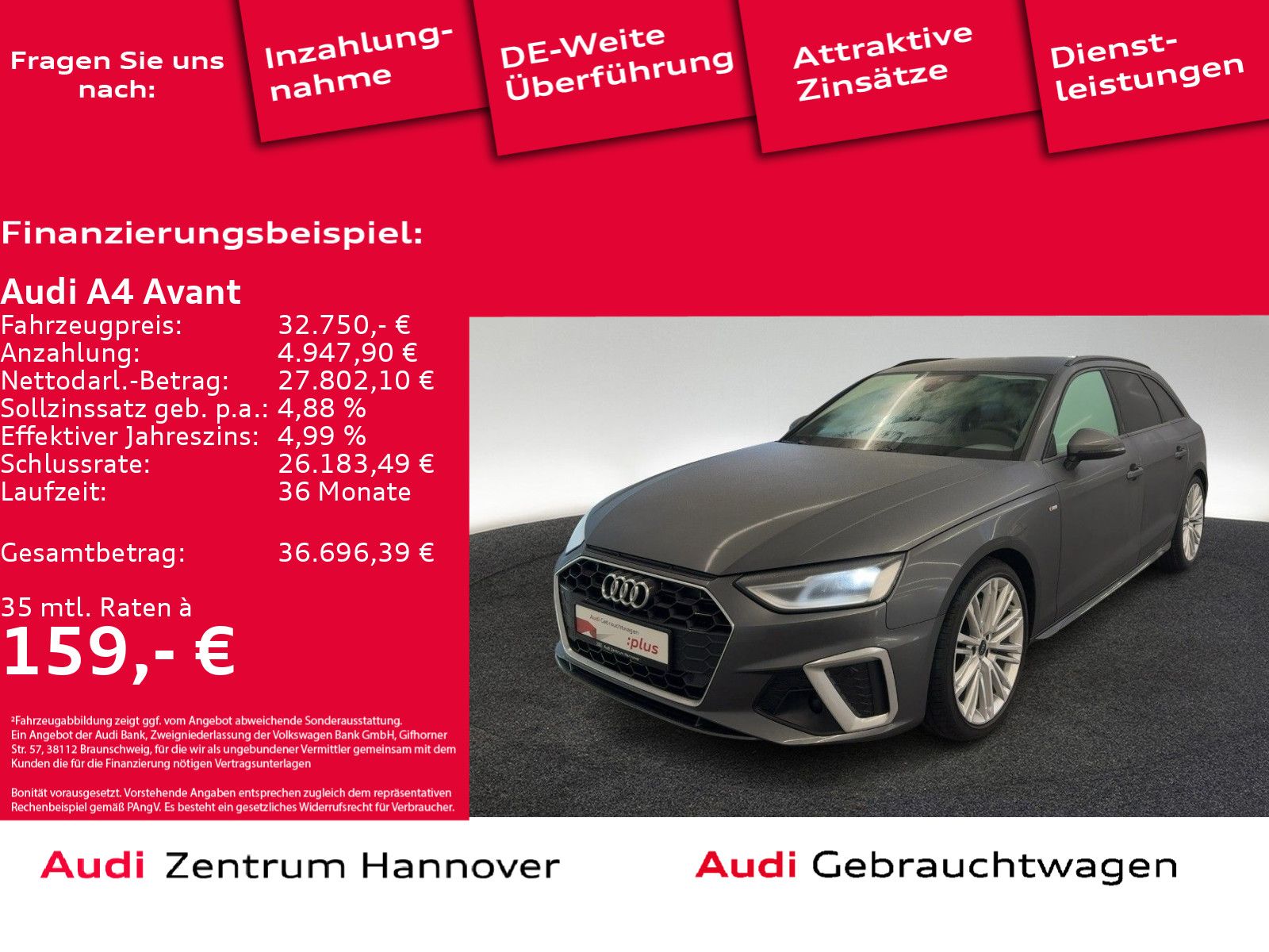 Audi A4 Avant S line 40 TFSI virtual DAB B&O