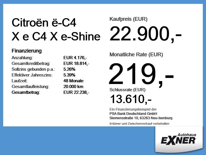 Citroën ë-C4 X e C4 X e-Shine ACC+Alcantara+LED
