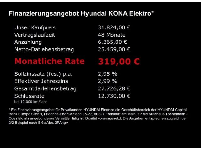 KONA Elektro TREND 48,4 kWh+VOLL LED+NAVI+360 GR