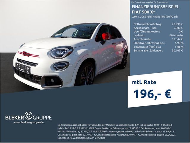 Fiat 500 X 500X 1.5 GSE Mild-Hybrid Red (EURO 6d)