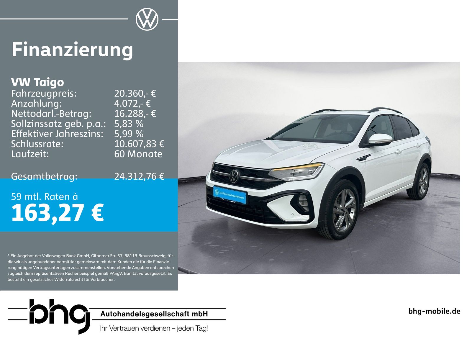 Volkswagen Taigo 1.0 TSI DSG R-Line Virtual Navi Matrix Kam