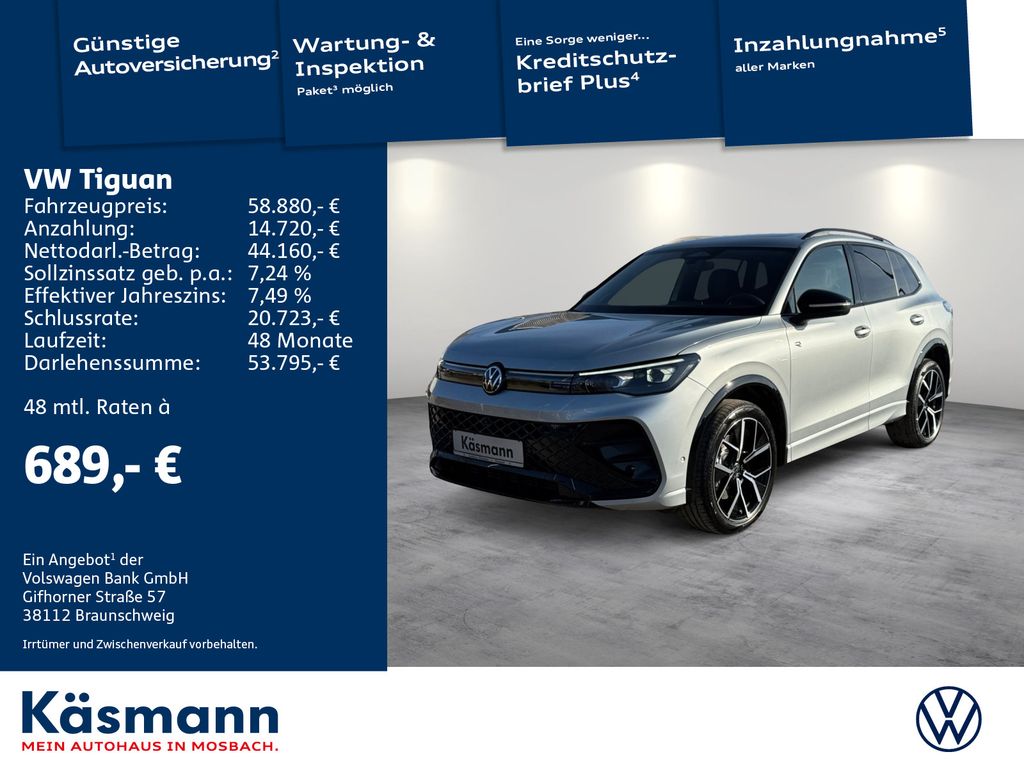 Volkswagen Tiguan R-Line 2.0TDI 4M AHK PANO 360 H&K MATRIX