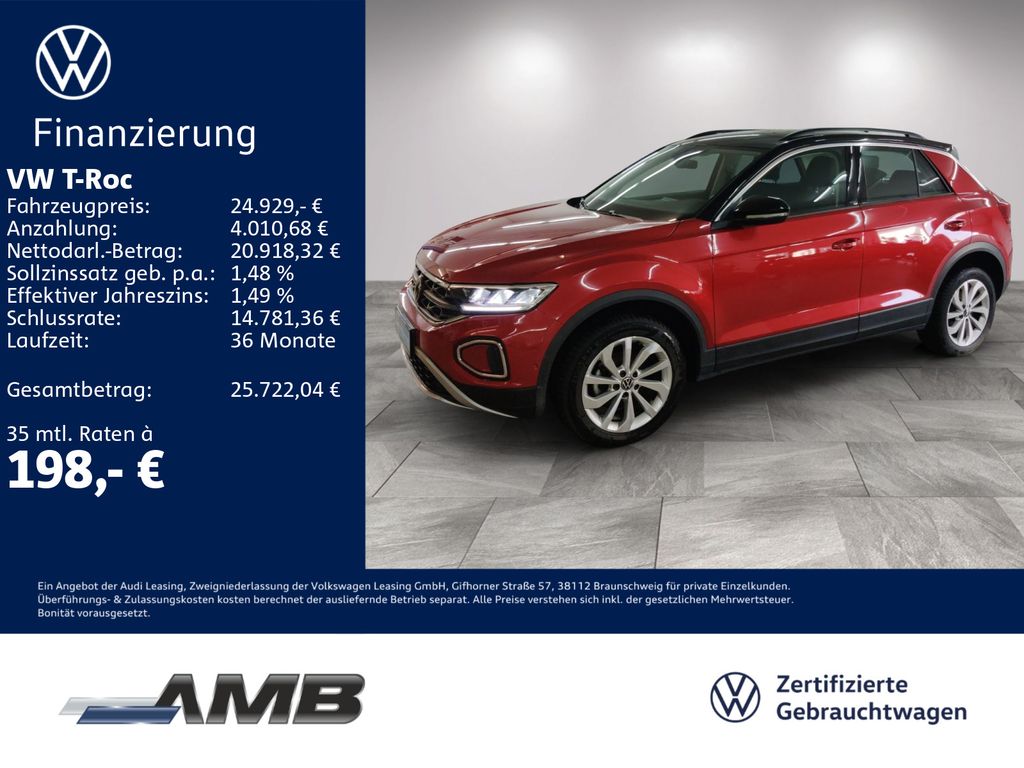 T-Roc Life 1.0 TSI AHK/LED/Nav/Standhzg/03.30Gar