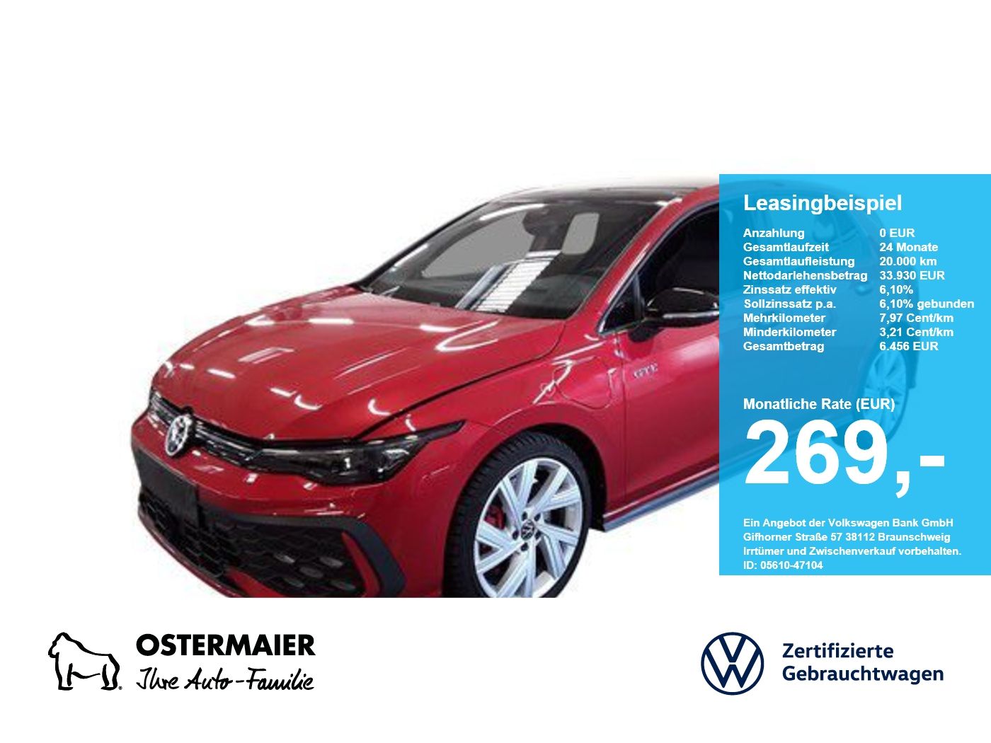 Volkswagen Golf VIII GTE BLACK STYLE 1.5eTSI 272PS DSG HYBR