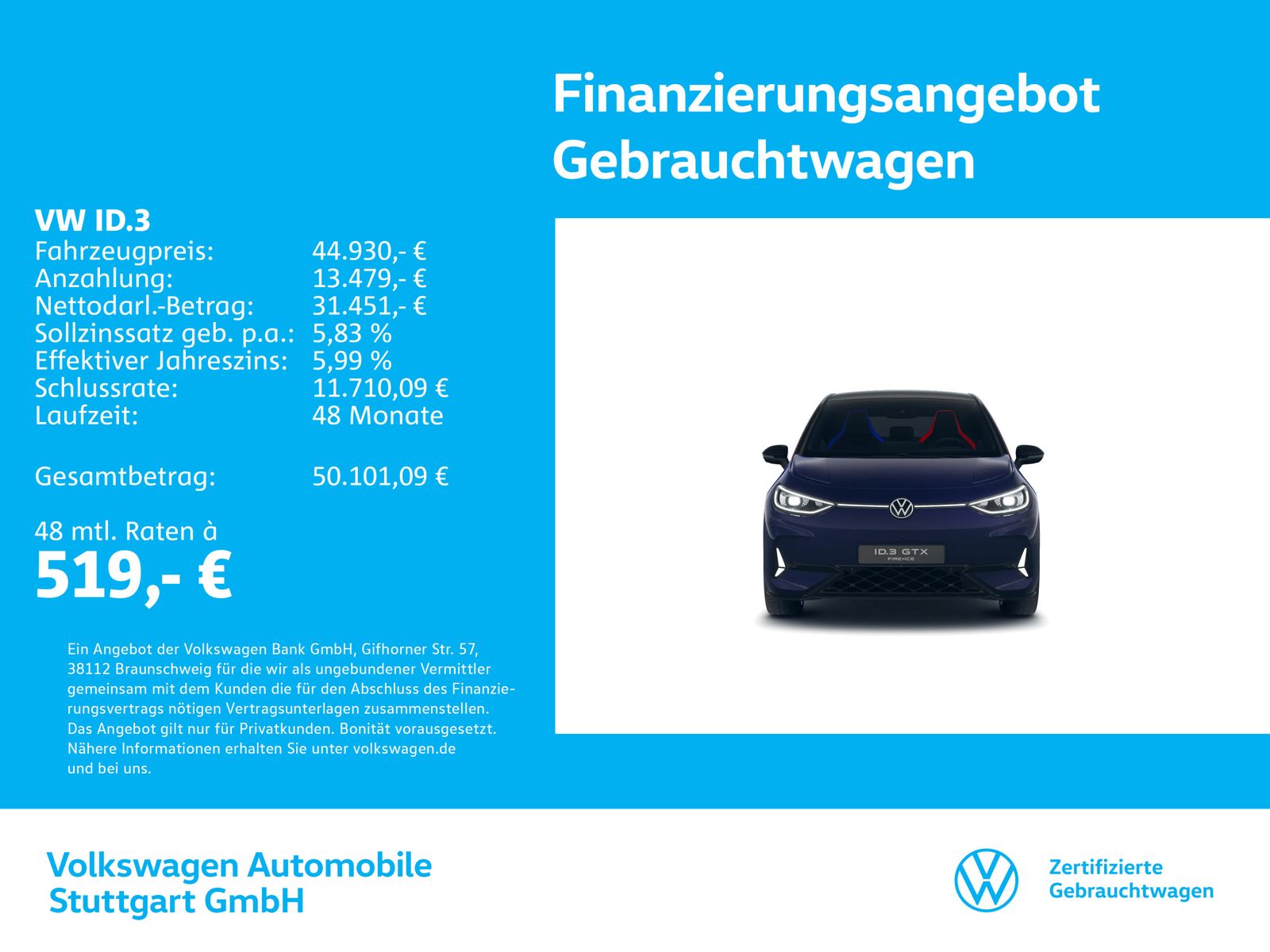 Volkswagen ID.3 GTX Fire & Ice Kamera Navi LED Stdhzg AHK   imagem 2