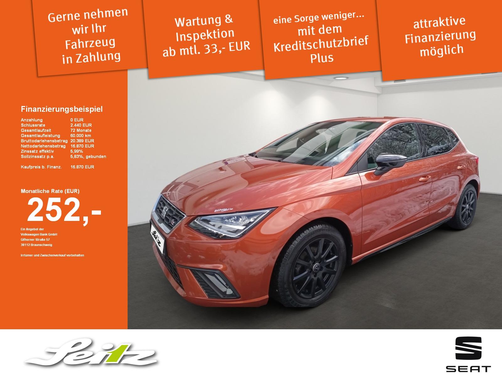 Seat Ibiza 1.0 TSI Black Edition Navi. LED. Rückfahrk