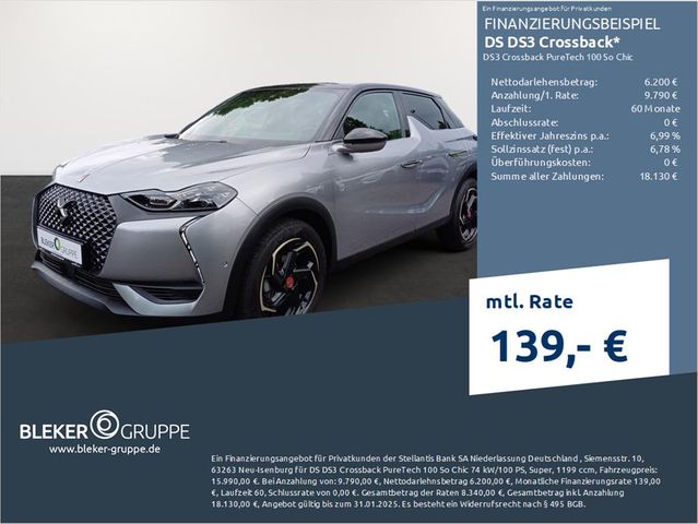 DS Automobiles DS3 Crossback PureTech 100 So Chic