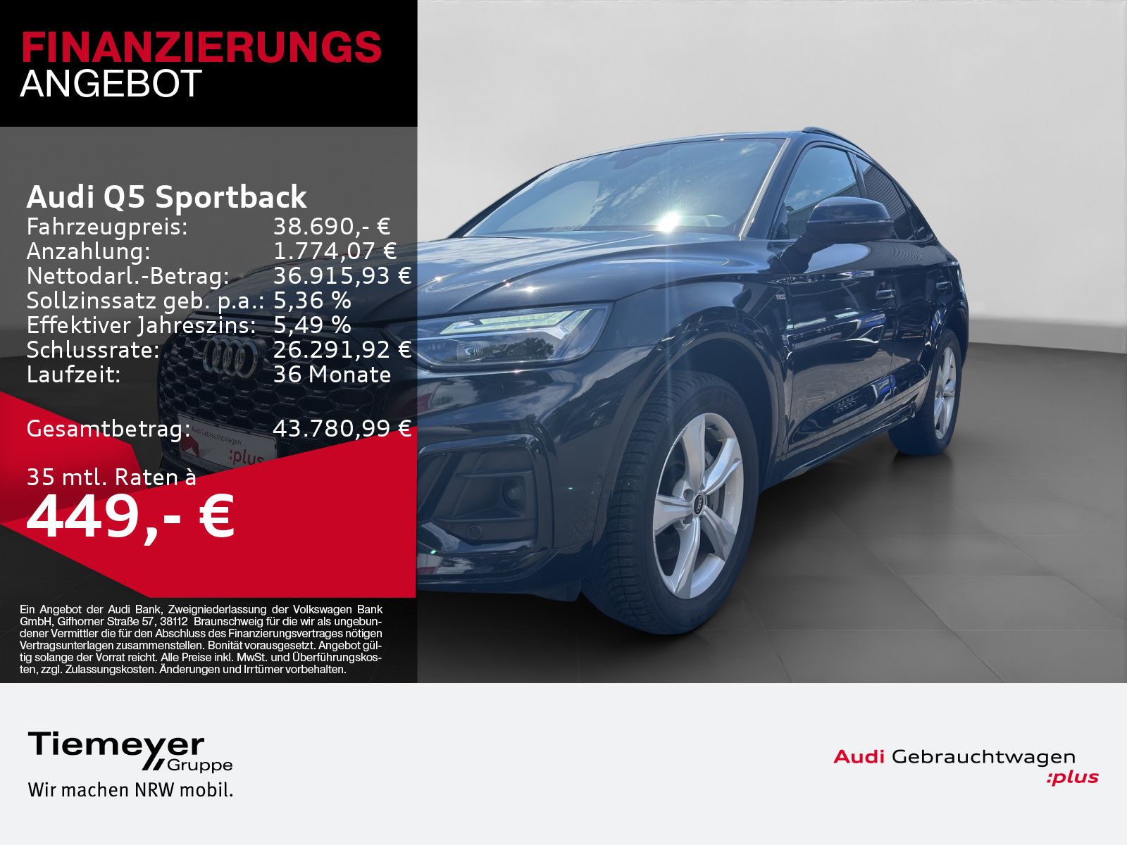 Audi Q5 Sportback 50 TDI Q S LINE PANO AHK eSITZE 360