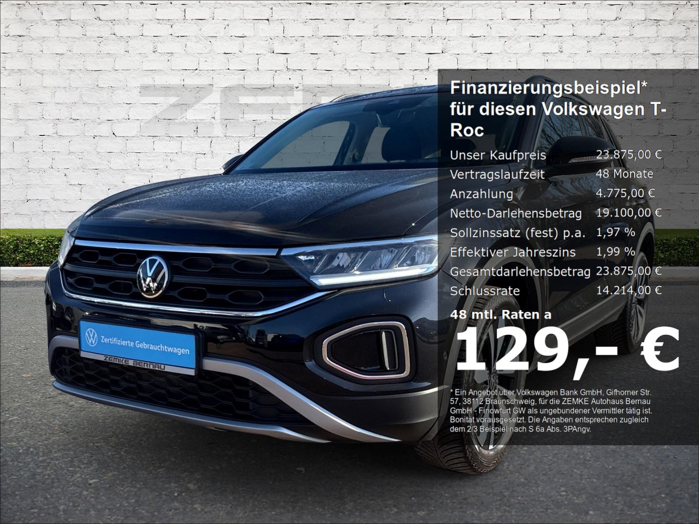 Volkswagen T-Roc 1.0 TSI Goal 3,99% Navi Digitales Cockpit 