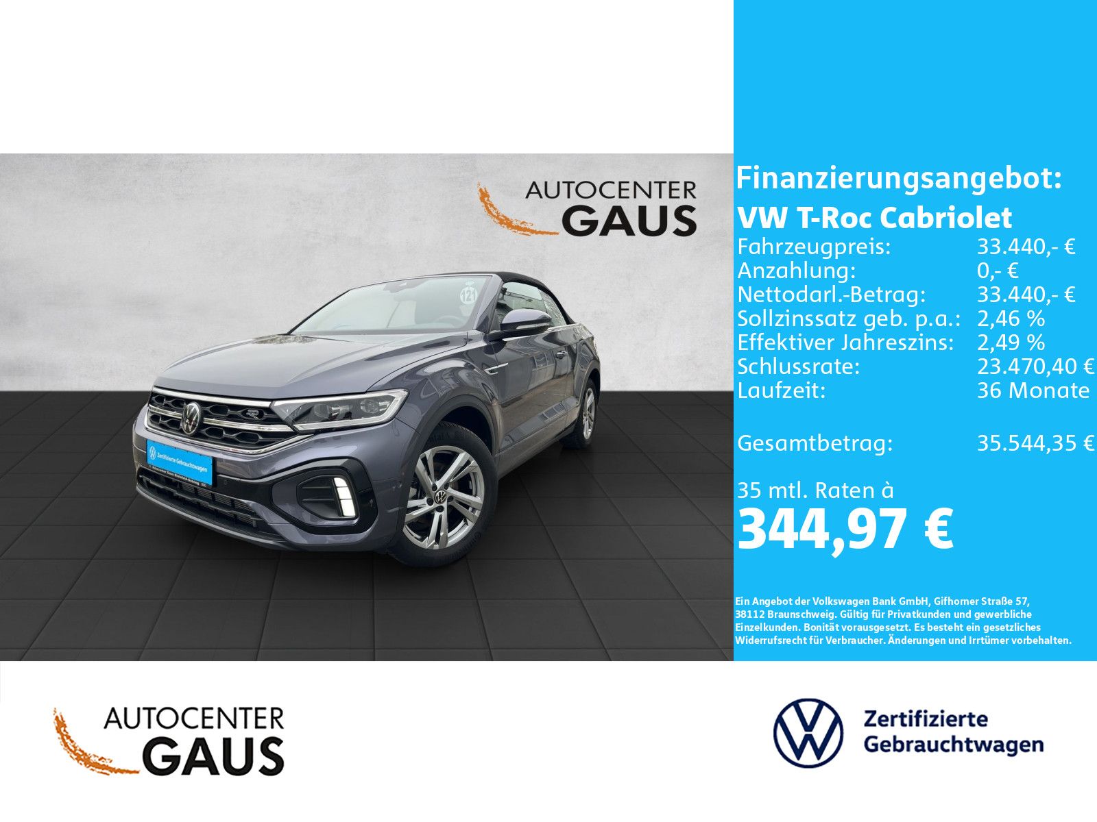 T-Roc Cabriolet R-Line 1.5 TSI DSG AHK*Navi*LED