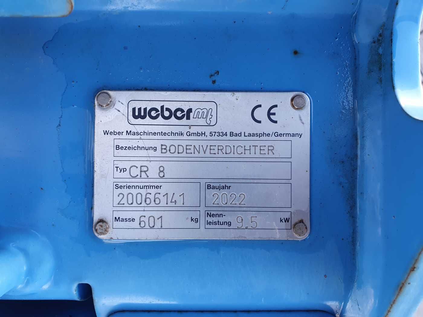 Fahrzeugabbildung Weber Weber CR 8 Hatz-Diesel 601kg Rüttelplatte 117 h