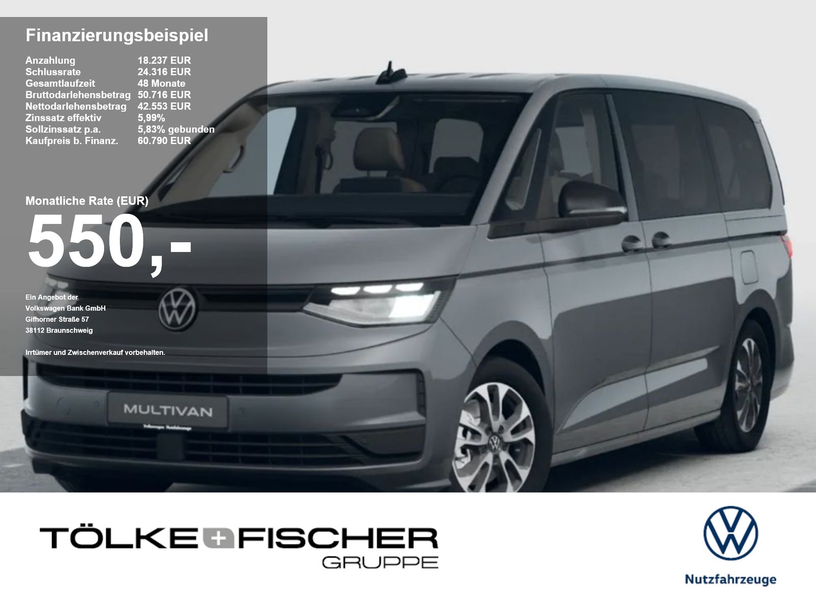 Volkswagen T7 Multivan LÜ TDI 110 kW Mod27 ACC AHK AUT Kam.