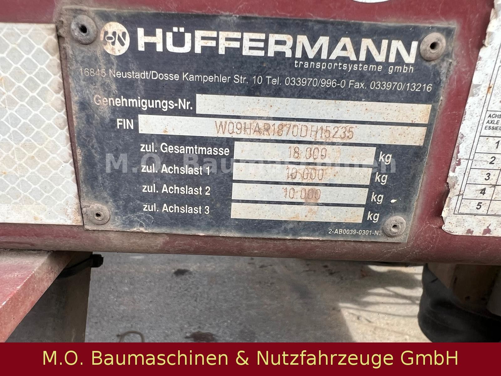 Fahrzeugabbildung Hüffermann HAR 18.70 P  / 18T / Abrollanhänger /
