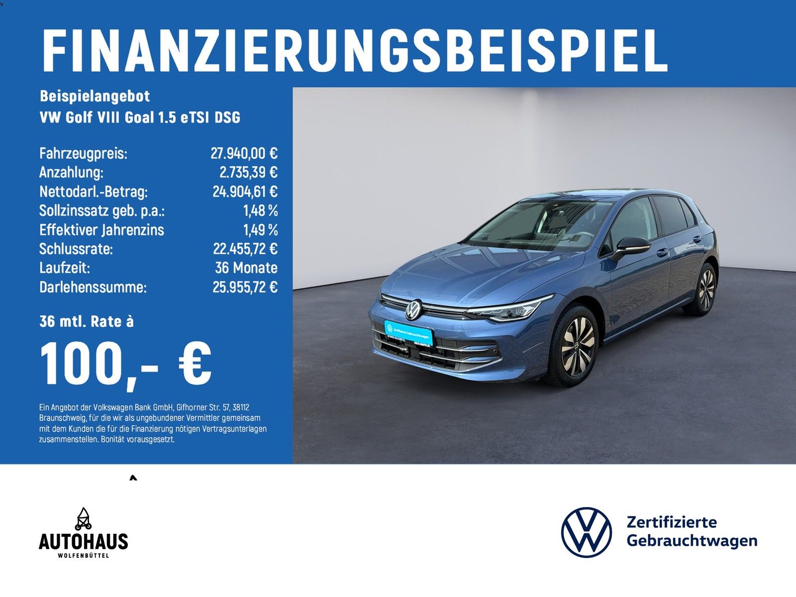 Volkswagen Golf VIII Goal 1.5 eTSI DSG LED+NAVI+App-Connect